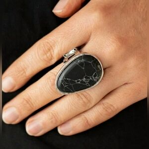 Black Stone Silver Ring